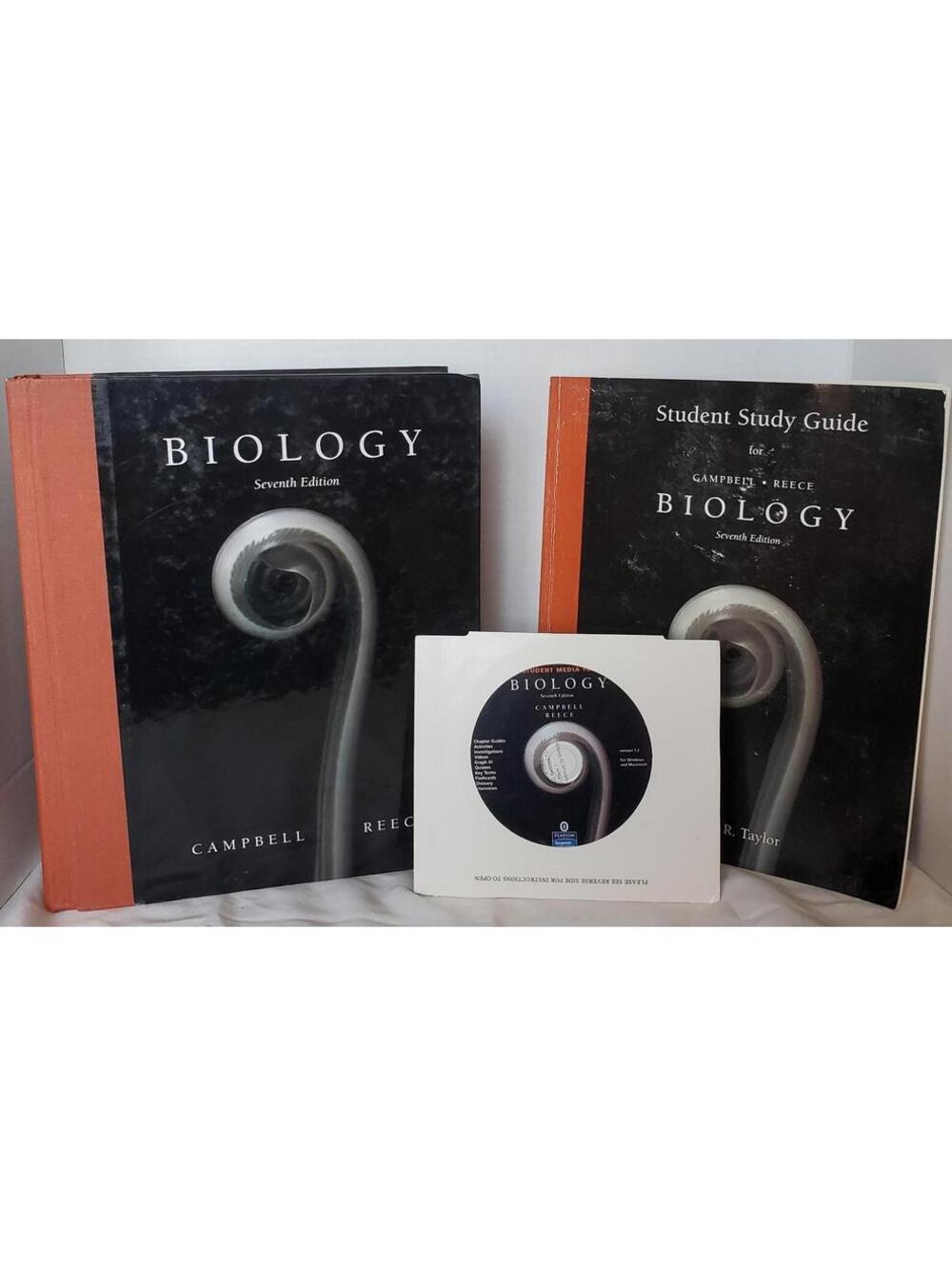 Campbell Biology 7th Edition Textbook CD-ROM & Study Guide Bundle Set